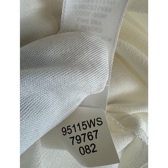 Willi Smith Peplum Button Up Collared Blouse Ivory S academia work 65-37 - Picture 7 of 13